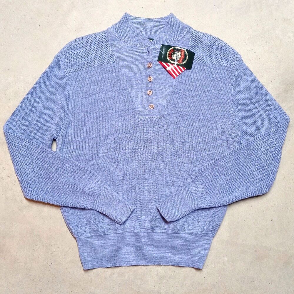 NWT Vintage Alps Made in USA Fisherman Henley Sweater - Womens Size Medium